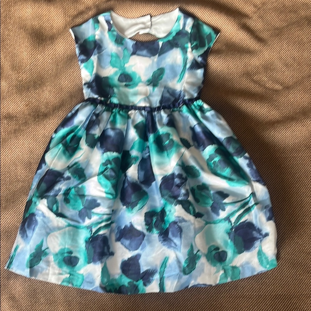 Gymboree | Floral Blue and Green Kids Dress, NWT 6